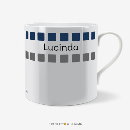 Row of Cubes Personalised Mug - Navy