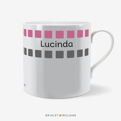 Row of Cubes Personalised Mug - Pink