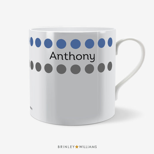 Row of Dots Personalised Mug - Blue