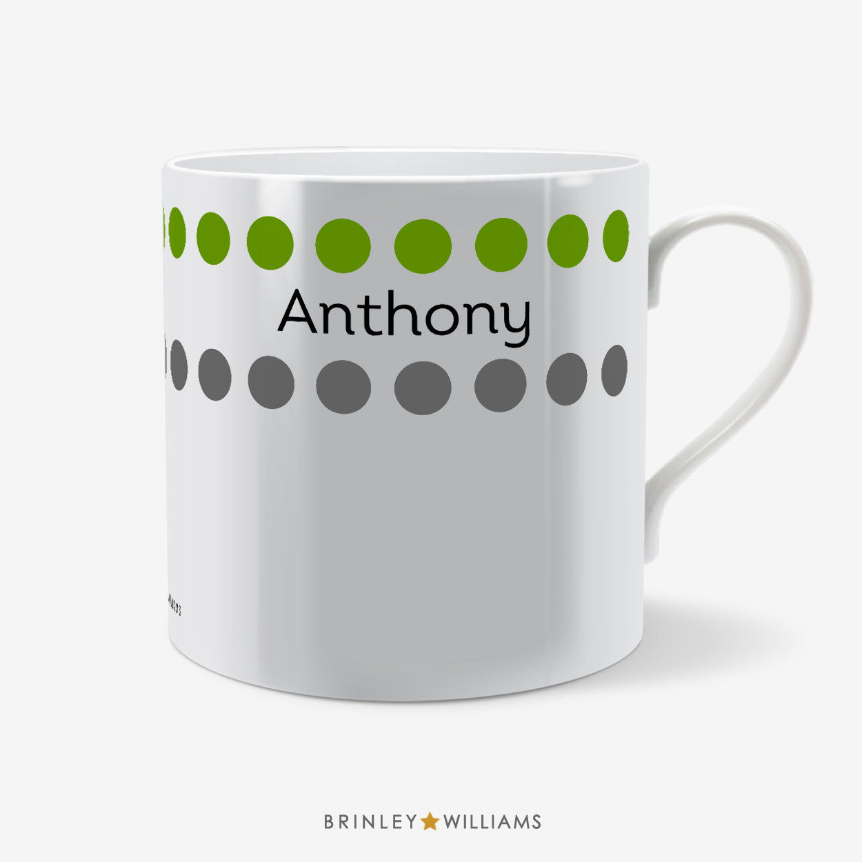 Row of Dots Personalised Mug - Green
