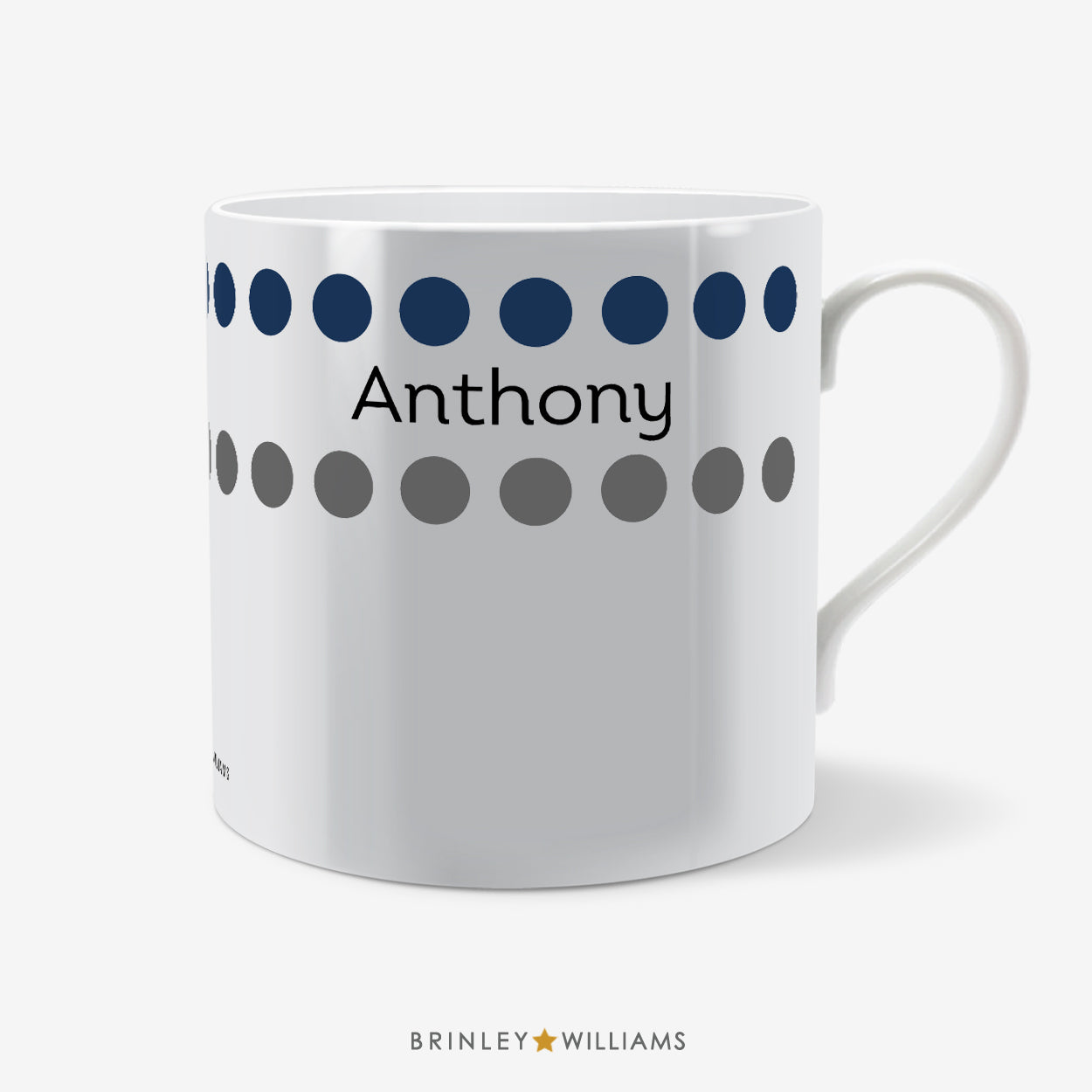 Row of Dots Personalised Mug - Navy