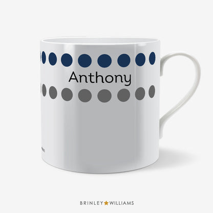 Row of Dots Personalised Mug - Navy