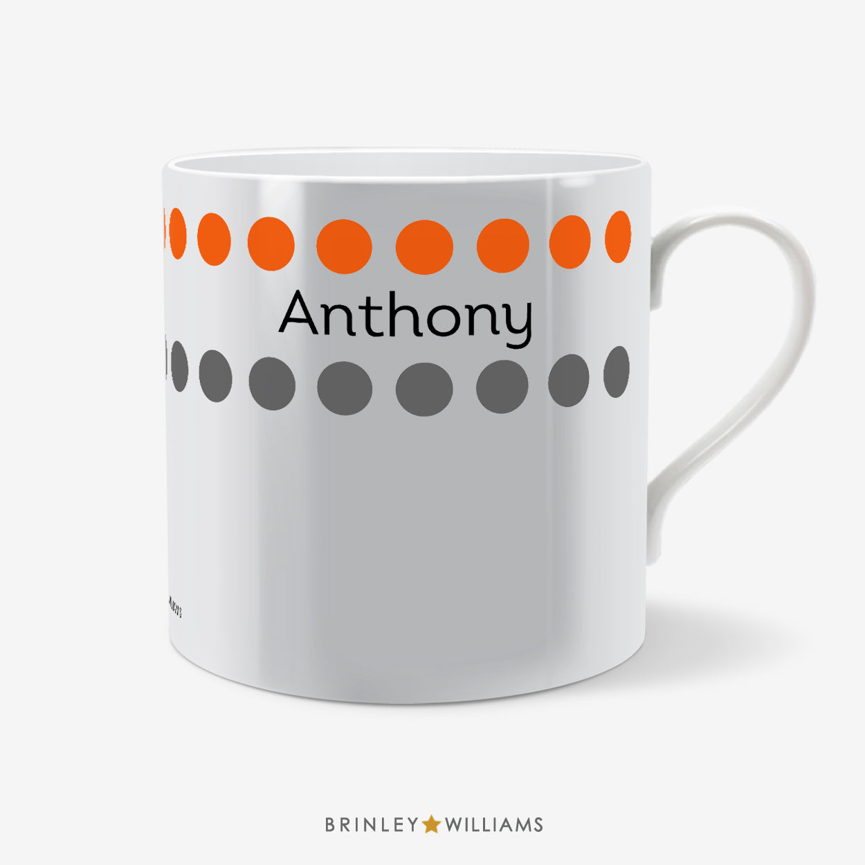 Row of Dots Personalised Mug - Orange