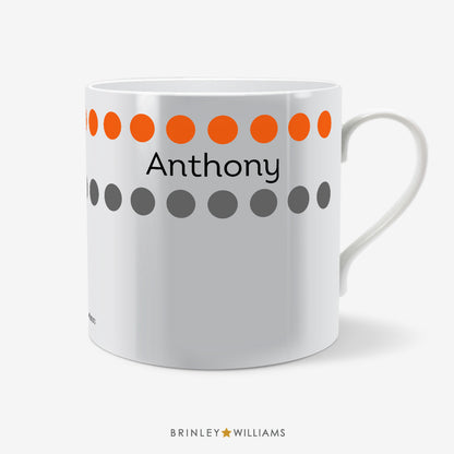 Row of Dots Personalised Mug - Orange