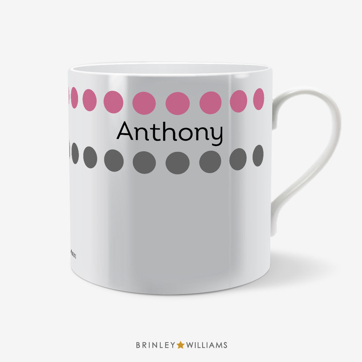 Row of Dots Personalised Mug - Pink