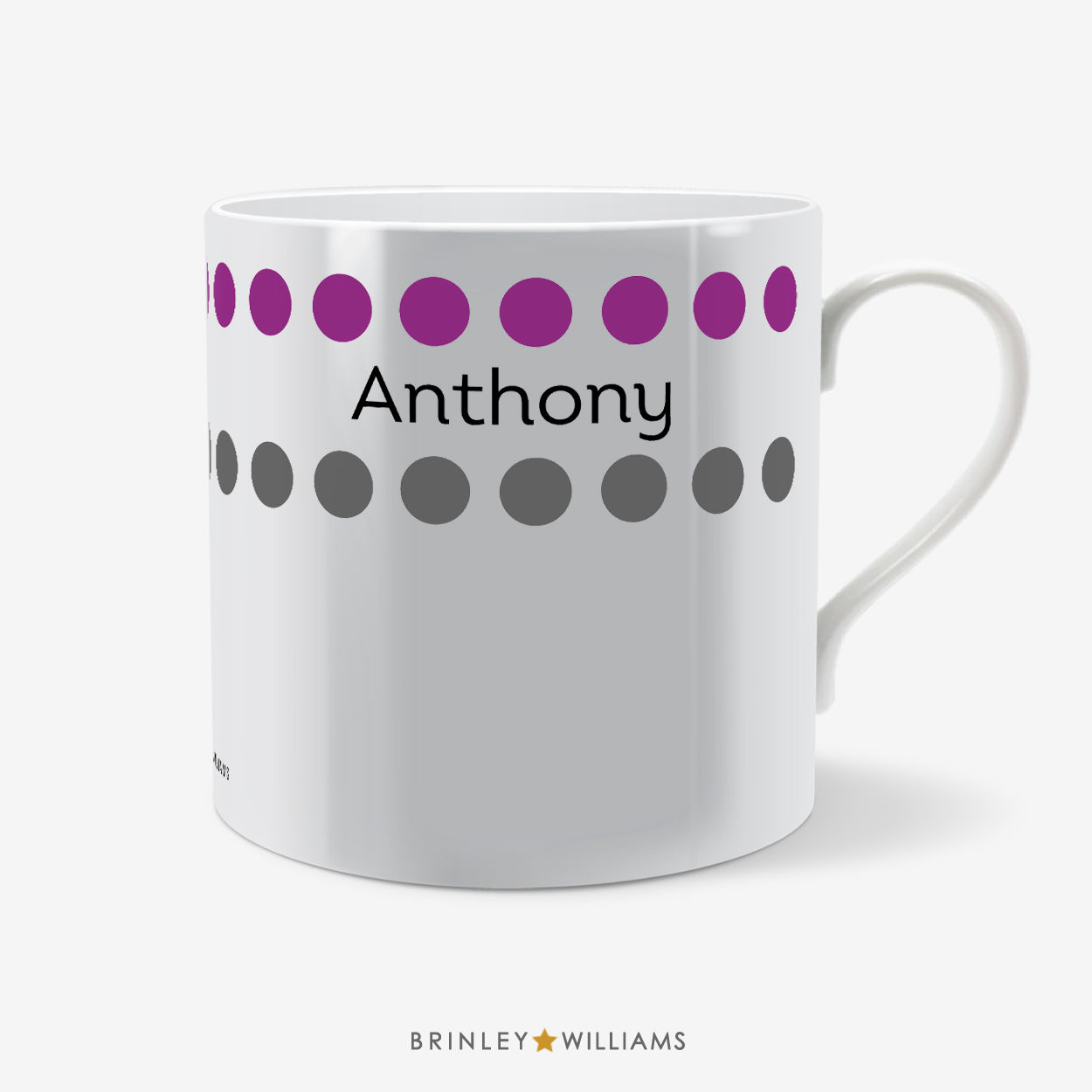 Row of Dots Personalised Mug - Purple