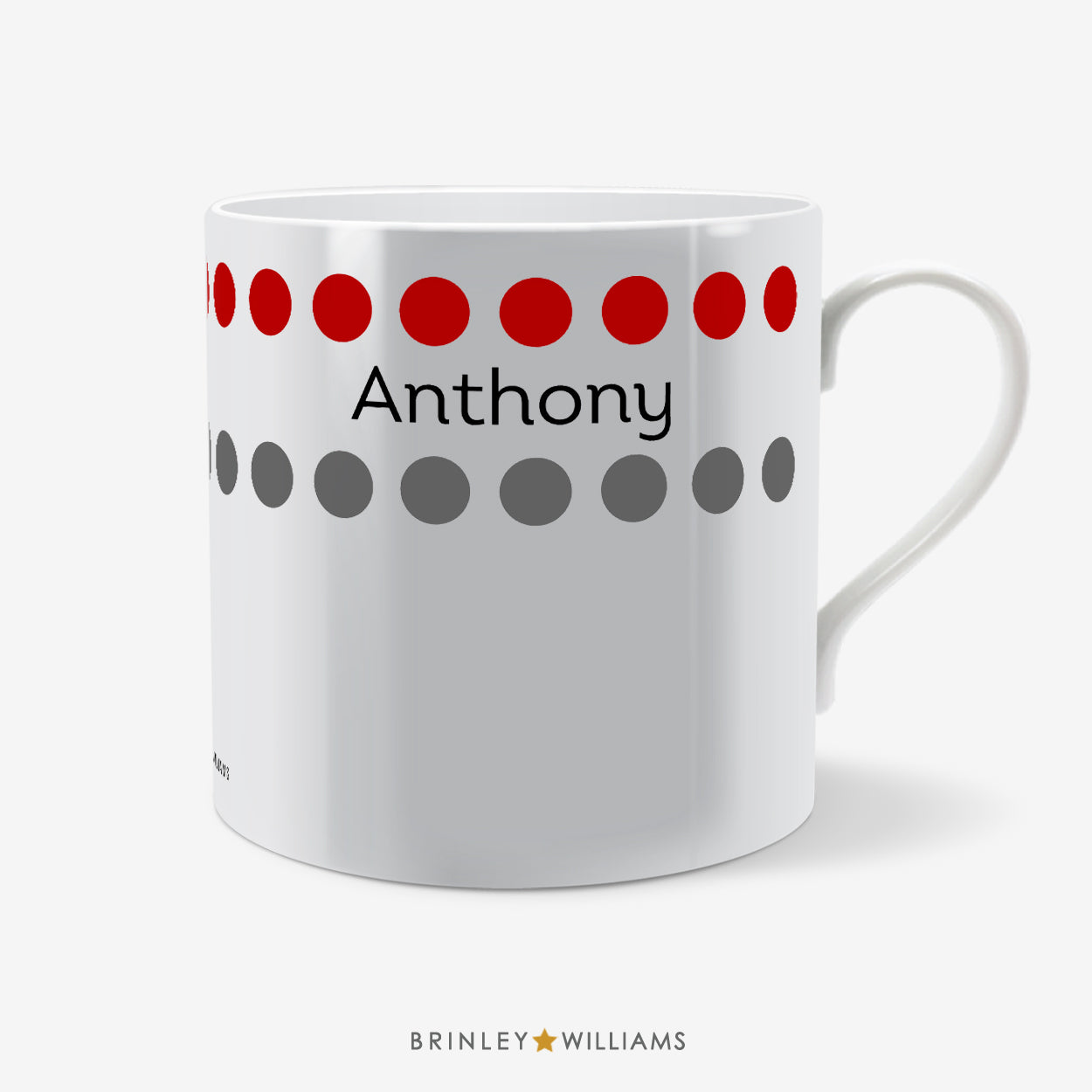 Row of Dots Personalised Mug - Red