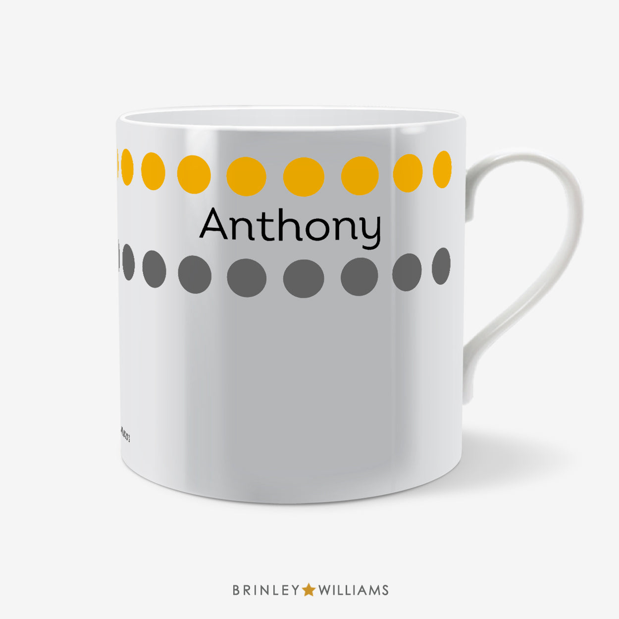 Row of Dots Personalised Mug - Yellow