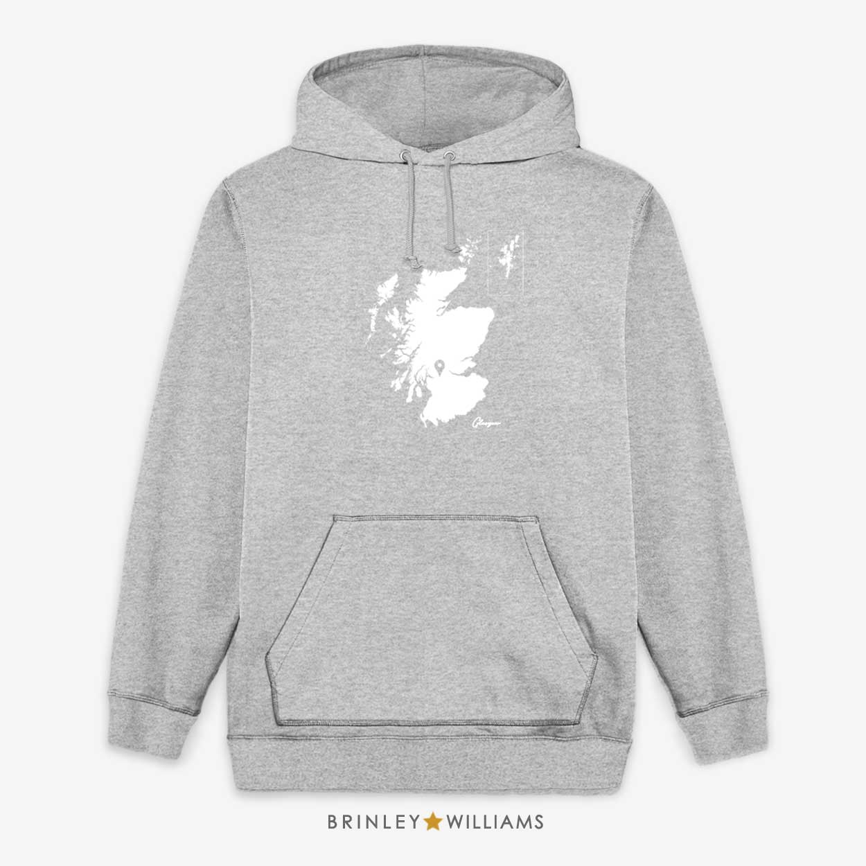 Scotland Map Pin Personalised Unisex Hoodie -  Heather Grey