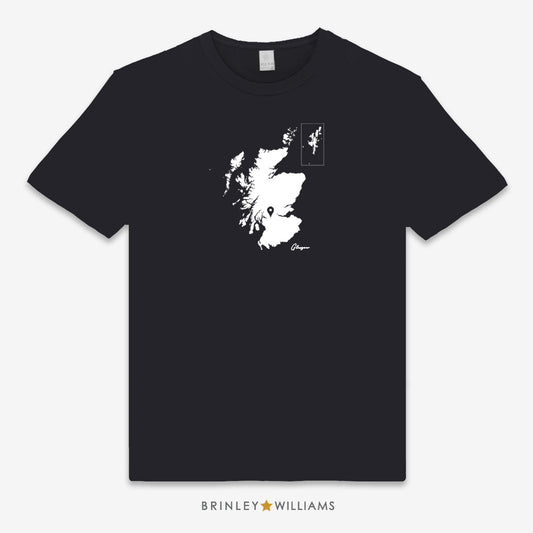Scotland Map Pin Personalised Unisex Classic T-shirt  - Black