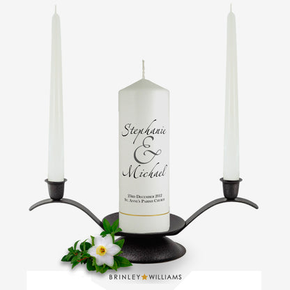 Scripted Names Personalised Unity  Candle - Charcoal