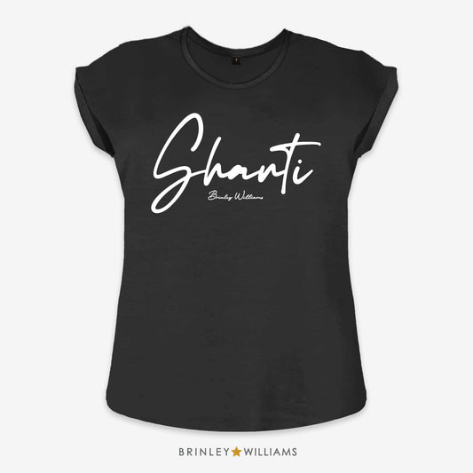 Shanti Rolled Sleeve T-shirt - Black
