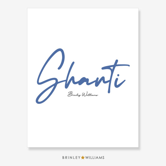 Shanti Wall Art Poster - Blue