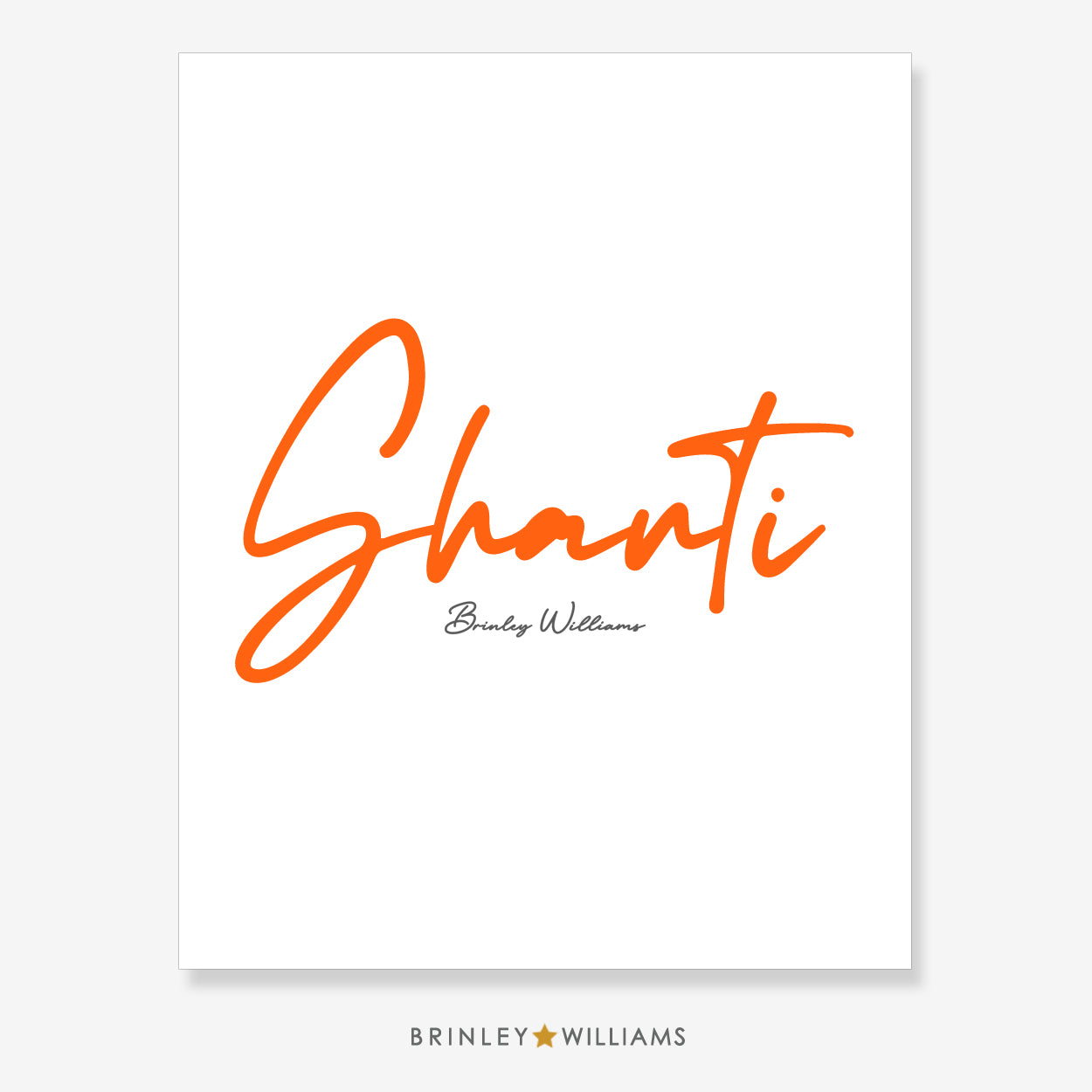 Shanti Wall Art Poster - Orange