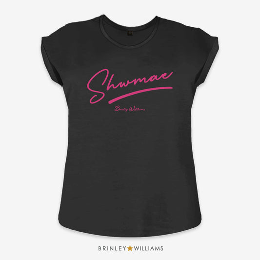 Shwmae Rolled Sleeve T-shirt - Black
