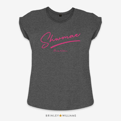 Shwmae Rolled Sleeve T-shirt - Charcoal