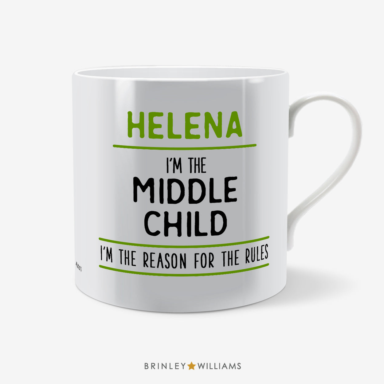 Sibling - Middle Child Personalised Mug - Green