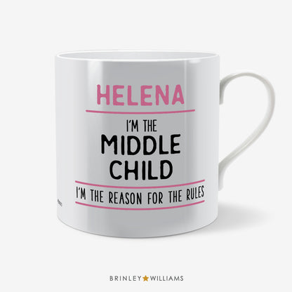 Sibling - Middle Child Personalised Mug - Pink