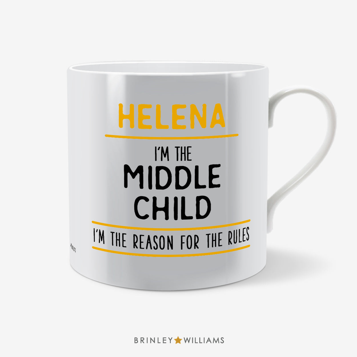 Sibling - Middle Child Personalised Mug - Yellow