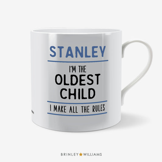Sibling - Oldest Child Personalised Mug - Blue