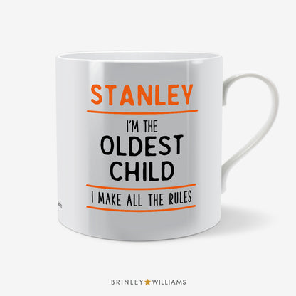 Sibling - Oldest Child Personalised Mug - Orange