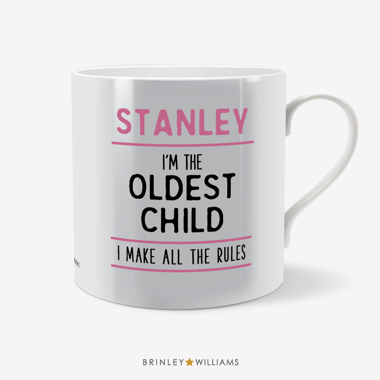 Sibling - Oldest Child Personalised Mug - Pink