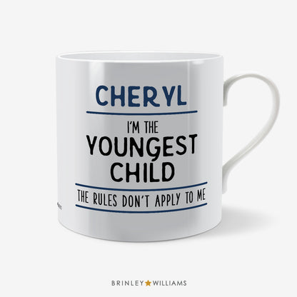 Sibling - Youngest Child Personalised Mug - Navy