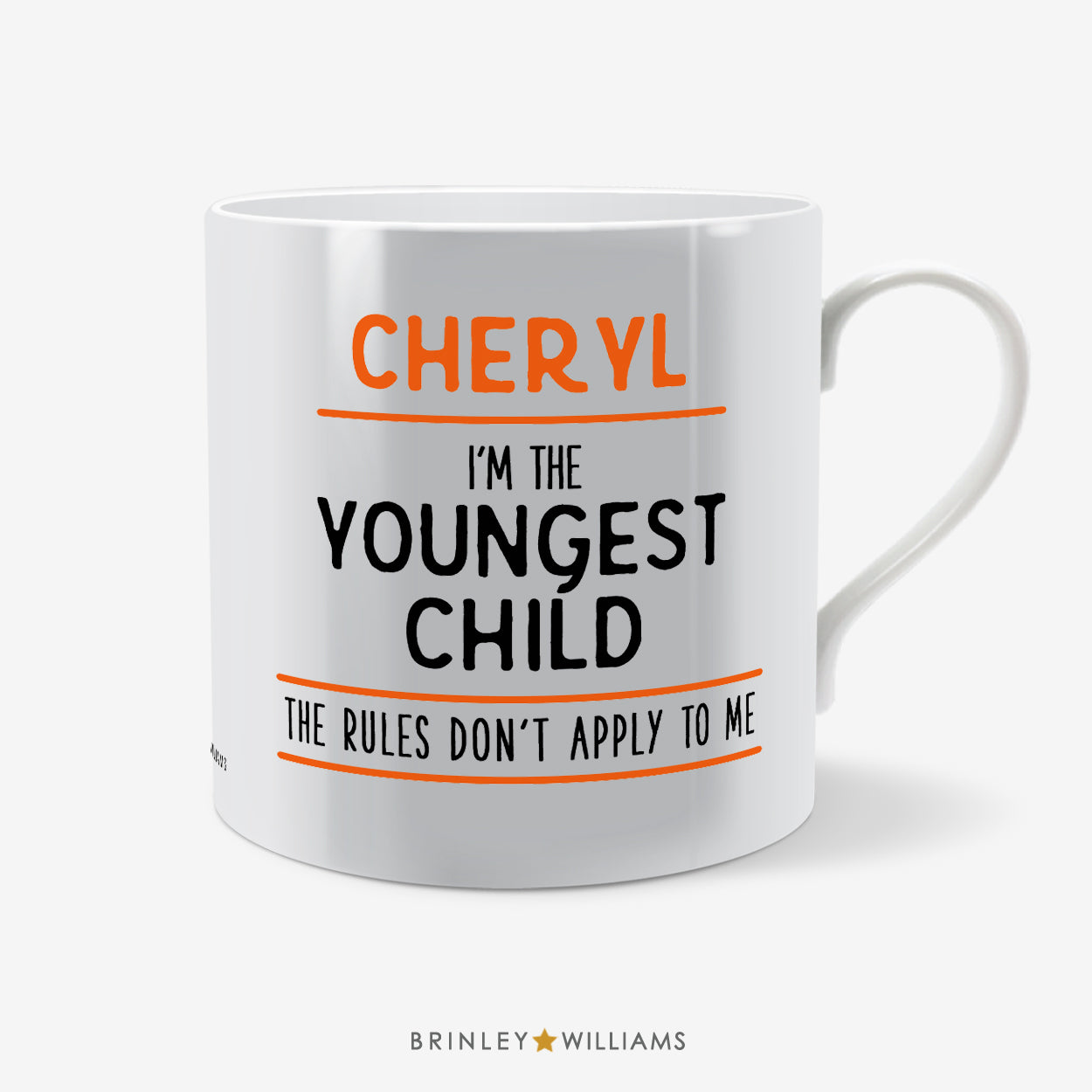 Sibling - Youngest Child Personalised Mug - Orange