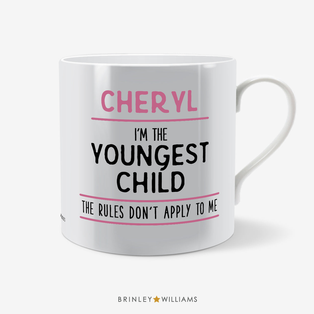 Sibling - Youngest Child Personalised Mug - Pink