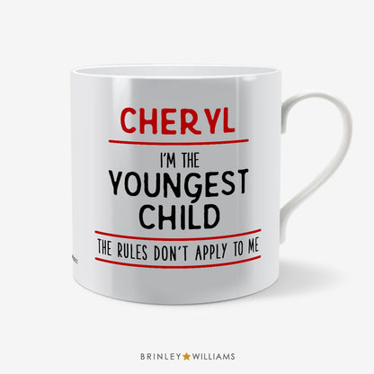 Sibling - Youngest Child Personalised Mug - Red