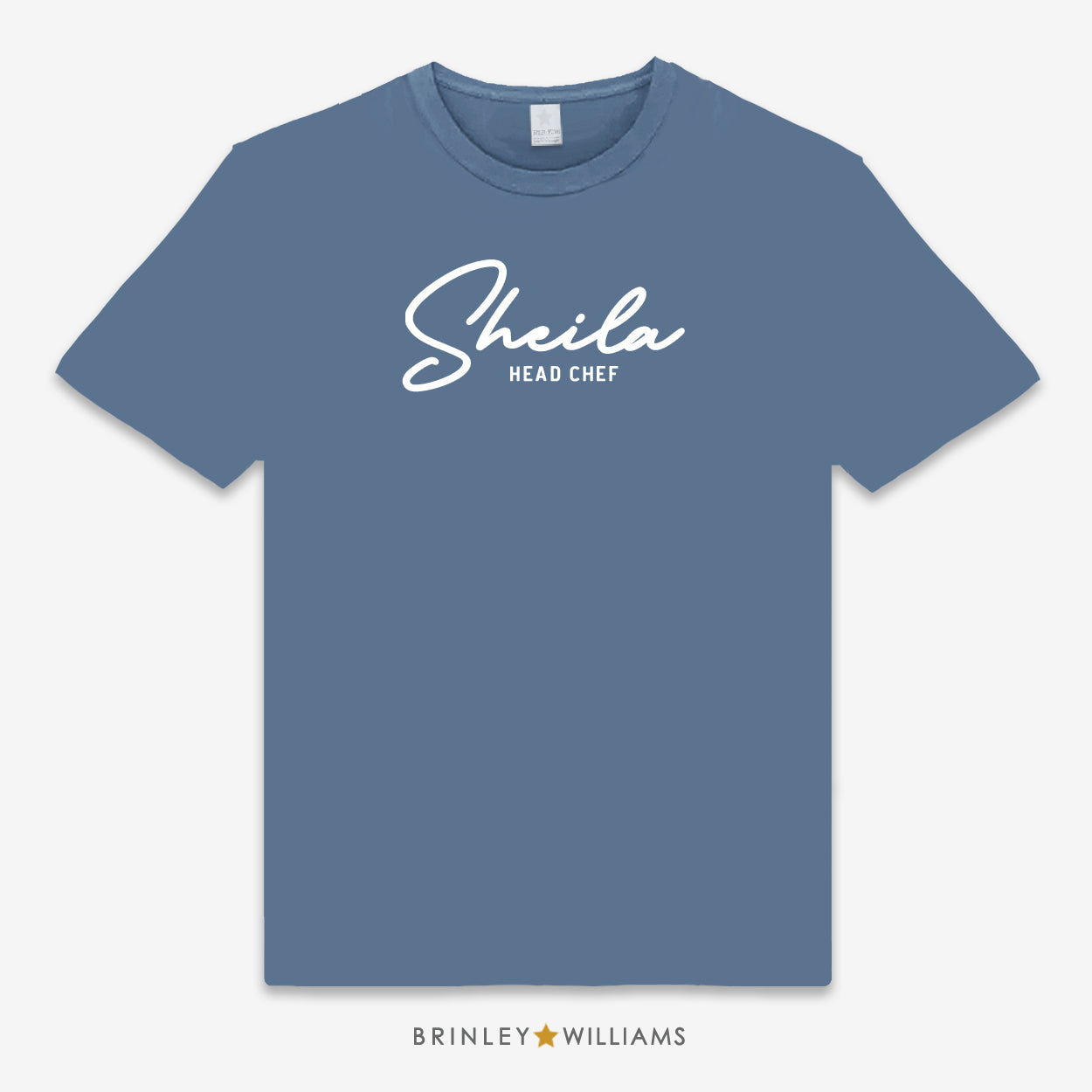 Signature Name Head Chef Unisex Personalised Culinary T-shirt - indigo