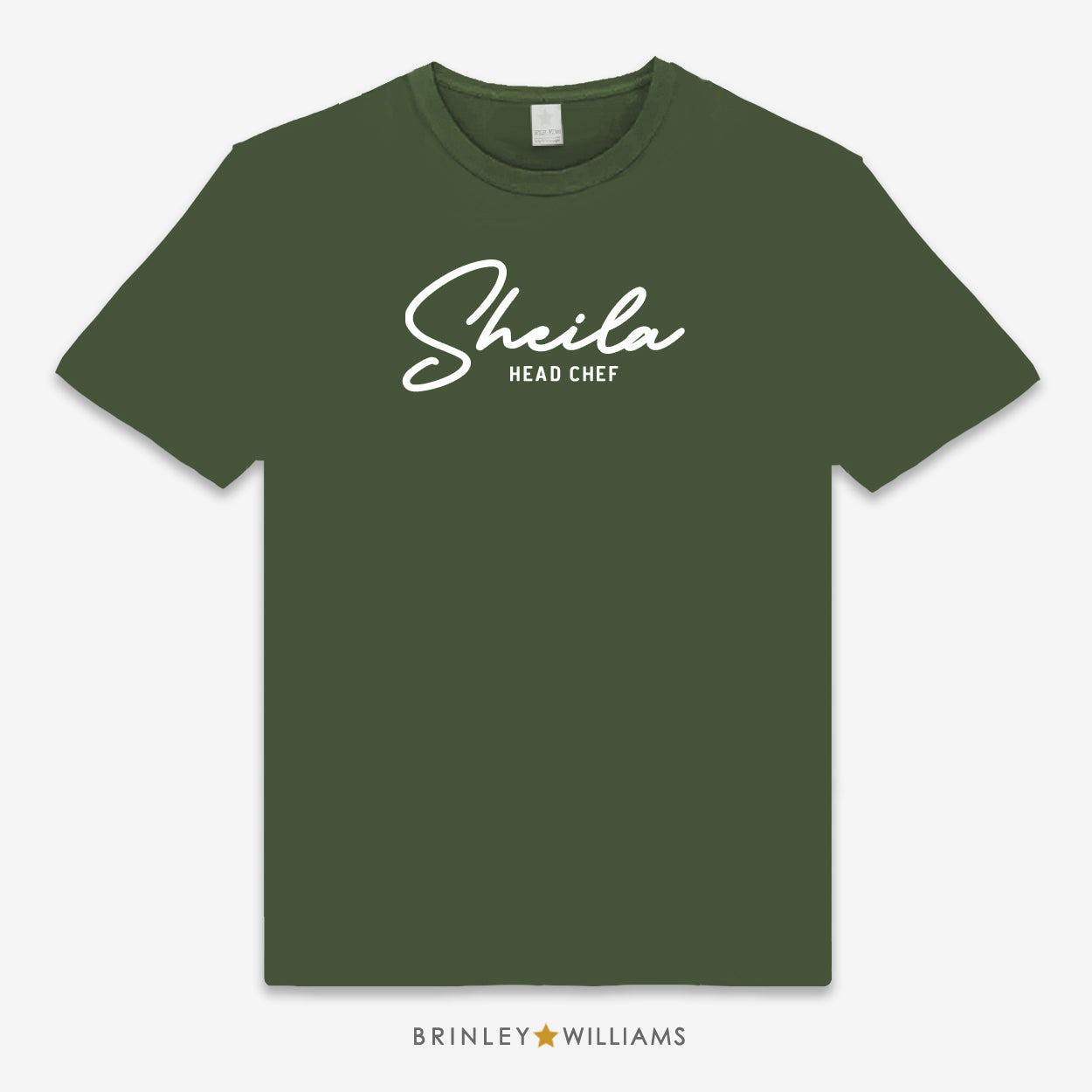 Signature Name Head Chef Unisex Personalised Culinary T-shirt - military green