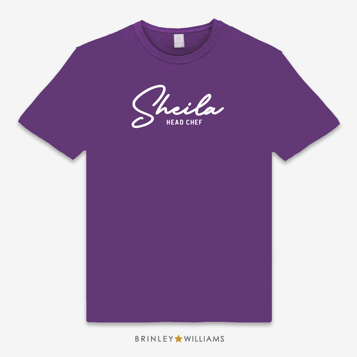 Signature Name Head Chef Unisex Personalised Culinary T-shirt - purple