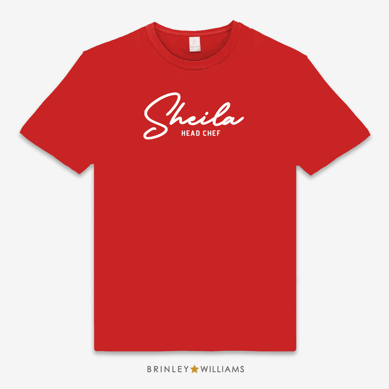 Signature Name Head Chef Unisex Personalised Culinary T-shirt - red