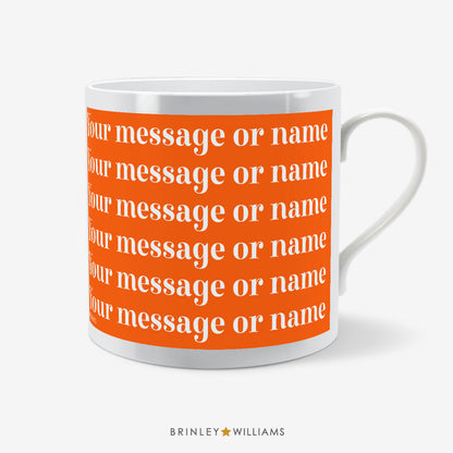 Simply Text Personalised Mug - Orange
