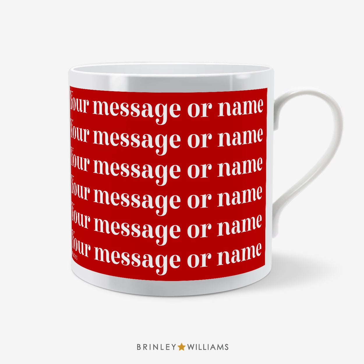 Simply Text Personalised Mug - Red