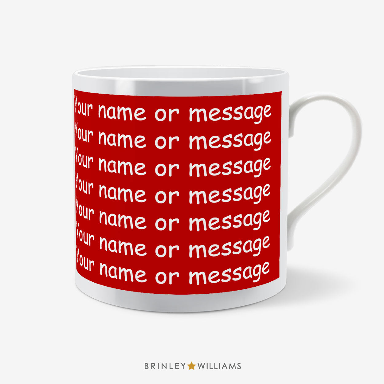 Simply Text Personalised Mug - red
