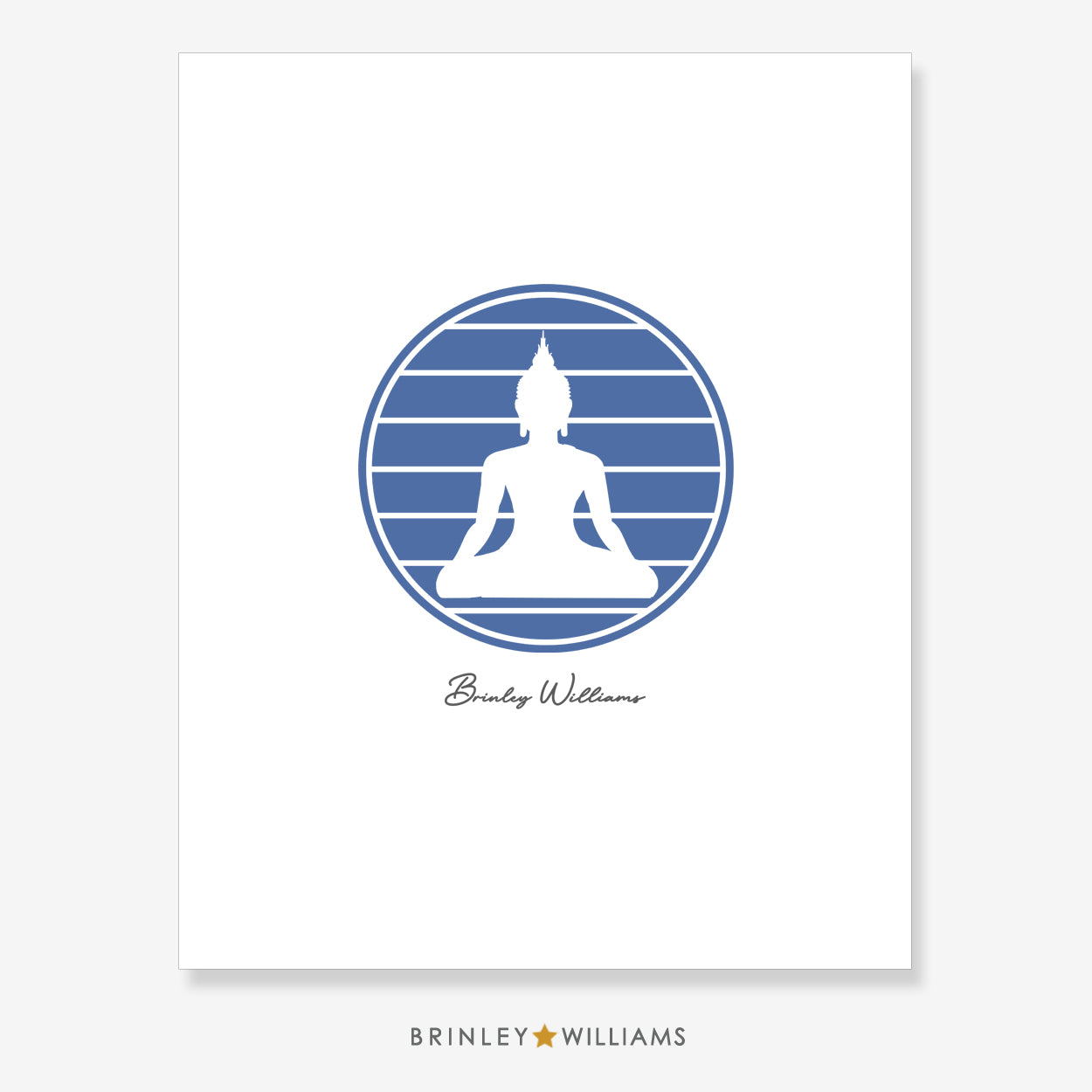 Sitting Buddha Wall Art Poster - Blue