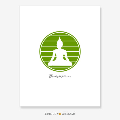 Sitting Buddha Wall Art Poster - Green