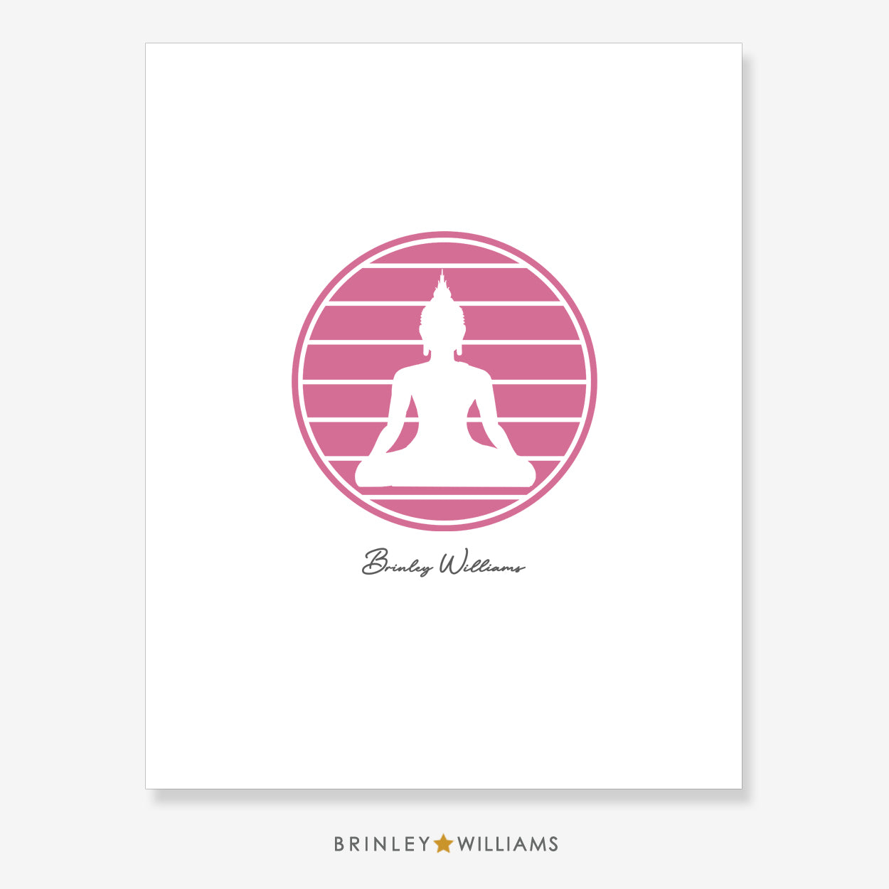 Sitting Buddha Wall Art Poster - Pink