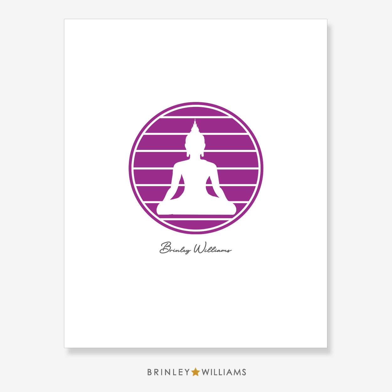 Sitting Buddha Wall Art Poster - Purple