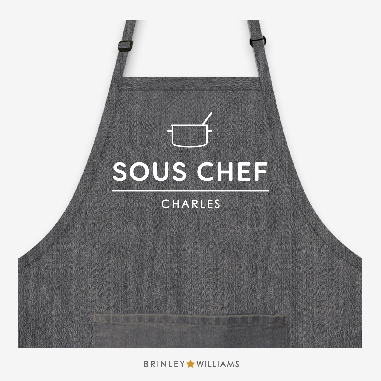 Sous Chef Personalised Black Denim Apron