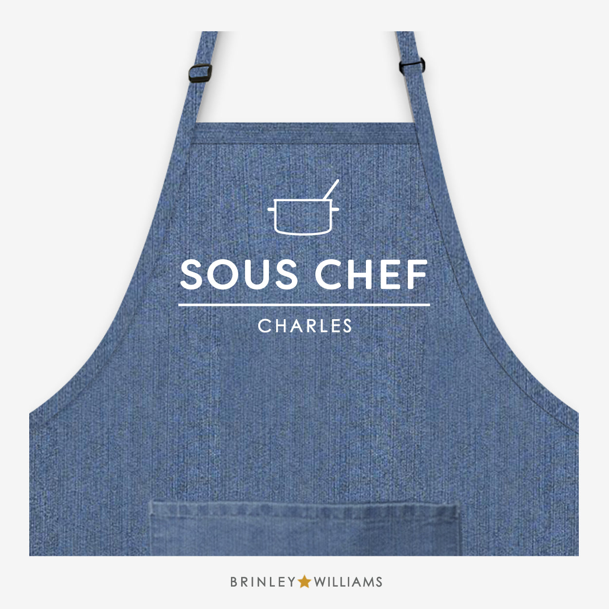 Sous Chef Personalised Blue Denim Apron