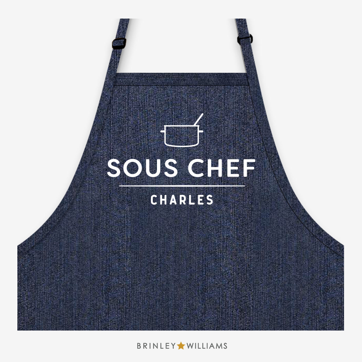 Personalised Sous Chef  Denim Apron - Indigo