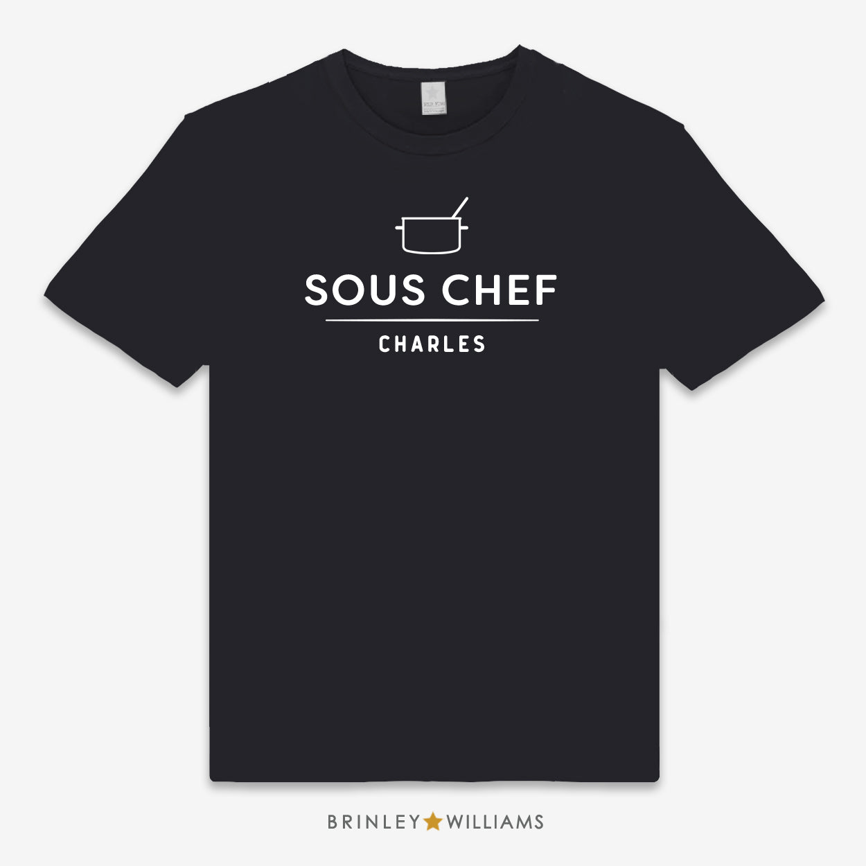 Sous Chef Unisex Personalised Culinary T-shirt - black