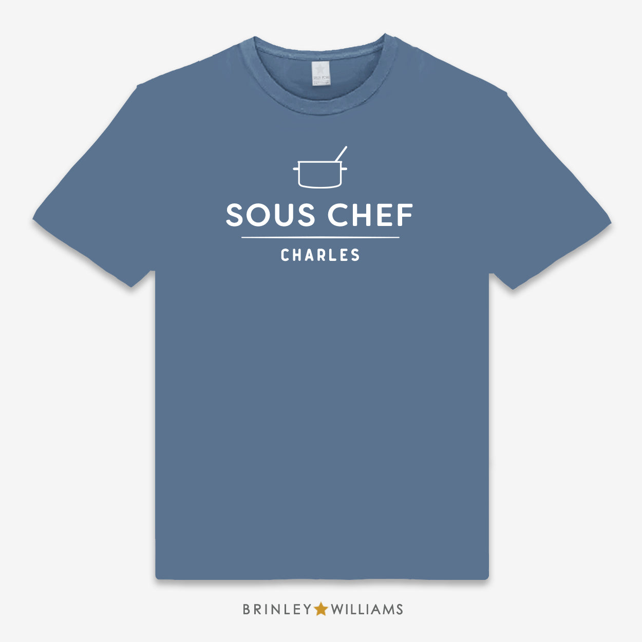 Sous Chef Unisex Personalised Culinary T-shirt - indigo