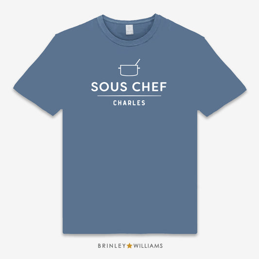 Sous Chef Unisex Personalised Culinary T-shirt - indigo