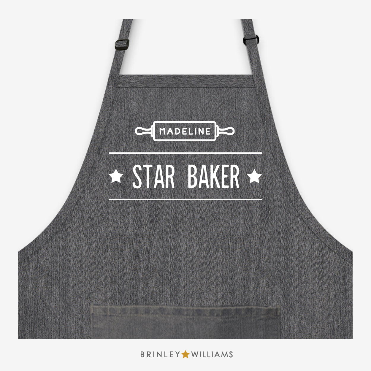 Star Baker Personalised Black Denim Apron 