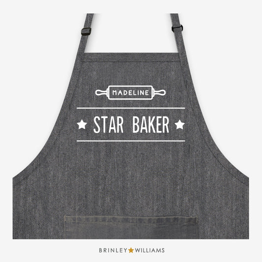 Star Baker Personalised Black Denim Apron 