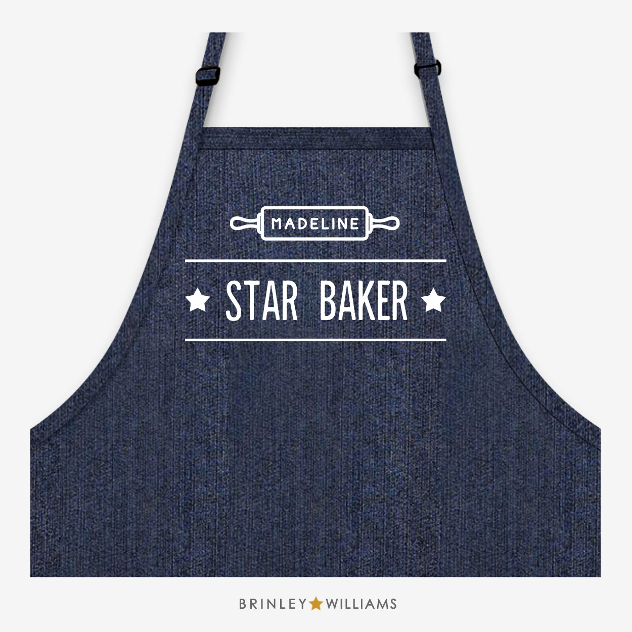 Star Baker Personalised Indigo Denim Apron